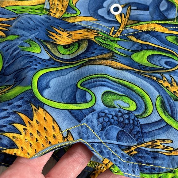 NWT VINTAGE 90'S RUSTY MEN'S AOP DRAGONS HYBRID BOARD SHORTS SIZE 33 - Picture 16 of 16